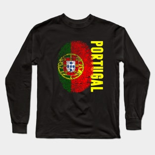 Portugal Flag Fingerprint My Story DNA Portuguese Long Sleeve T-Shirt